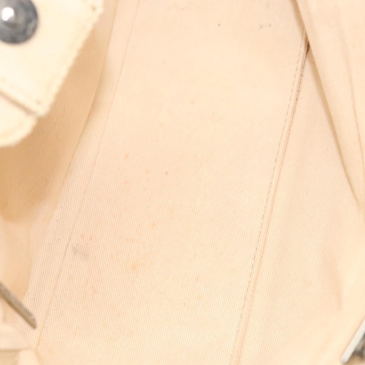 CHANEL Choco Bar Chain Hand Bag Canvas Beige CC Auth bs26212