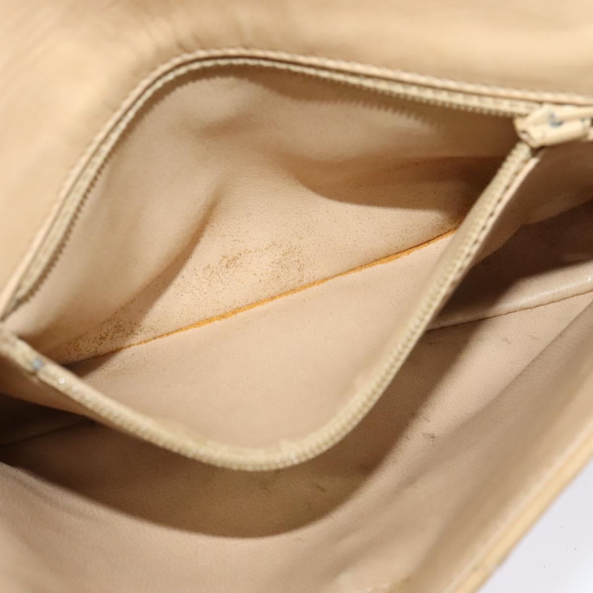 CHANEL Matelasse Chain Waist bag Lamb Skin Beige Gold CC Auth bs26213