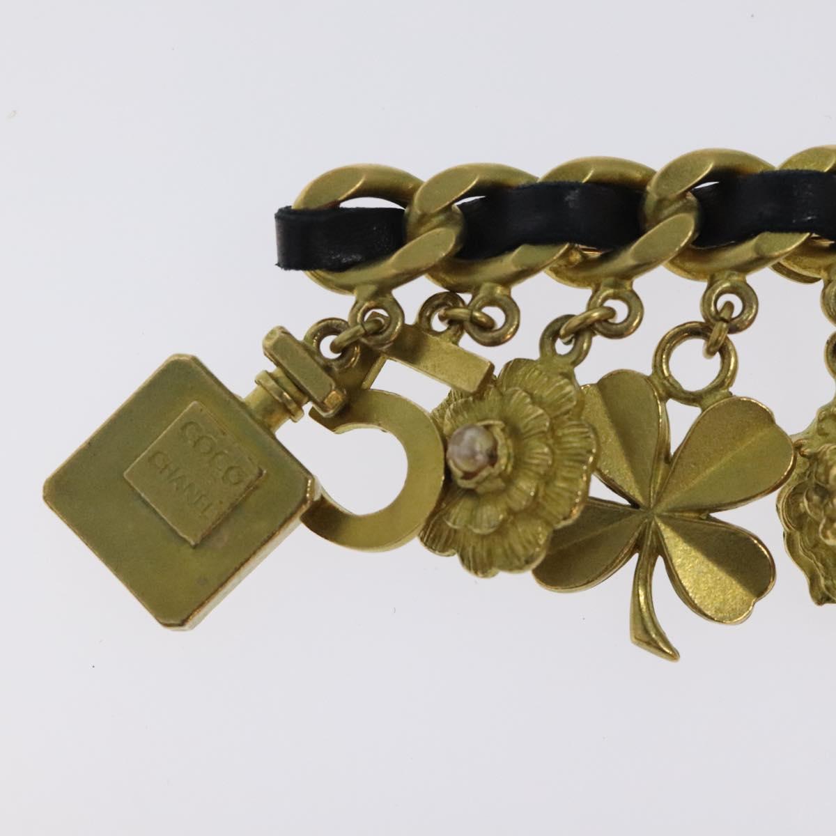 CHANEL Brooch metal Gold Tone CC Auth bs26227