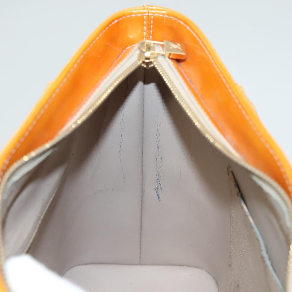 LOUIS VUITTON Monogram Vernis Houston Hand Bag Beige M91004 LV Auth bs26252