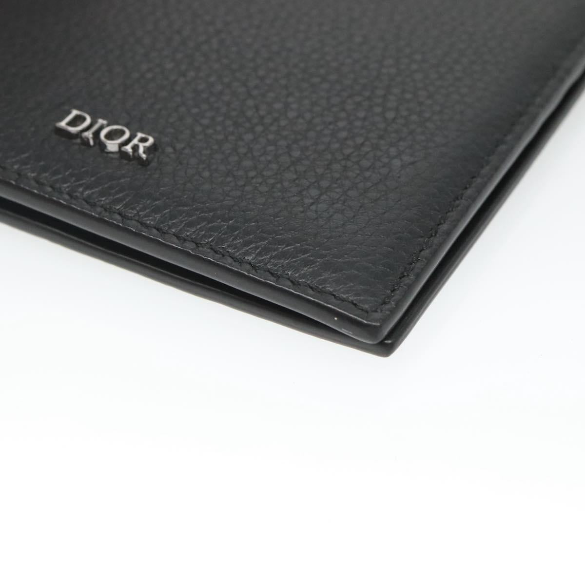 Christian Dior Card Case Leather Black Auth bs26260