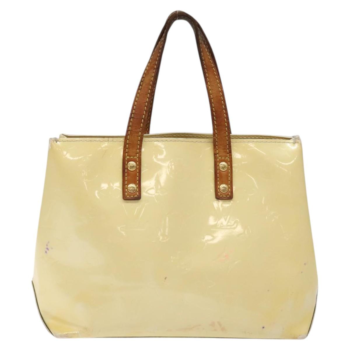 LOUIS VUITTON Monogram Vernis Reade PM Hand Bag Perle M91336 LV Auth bs26302