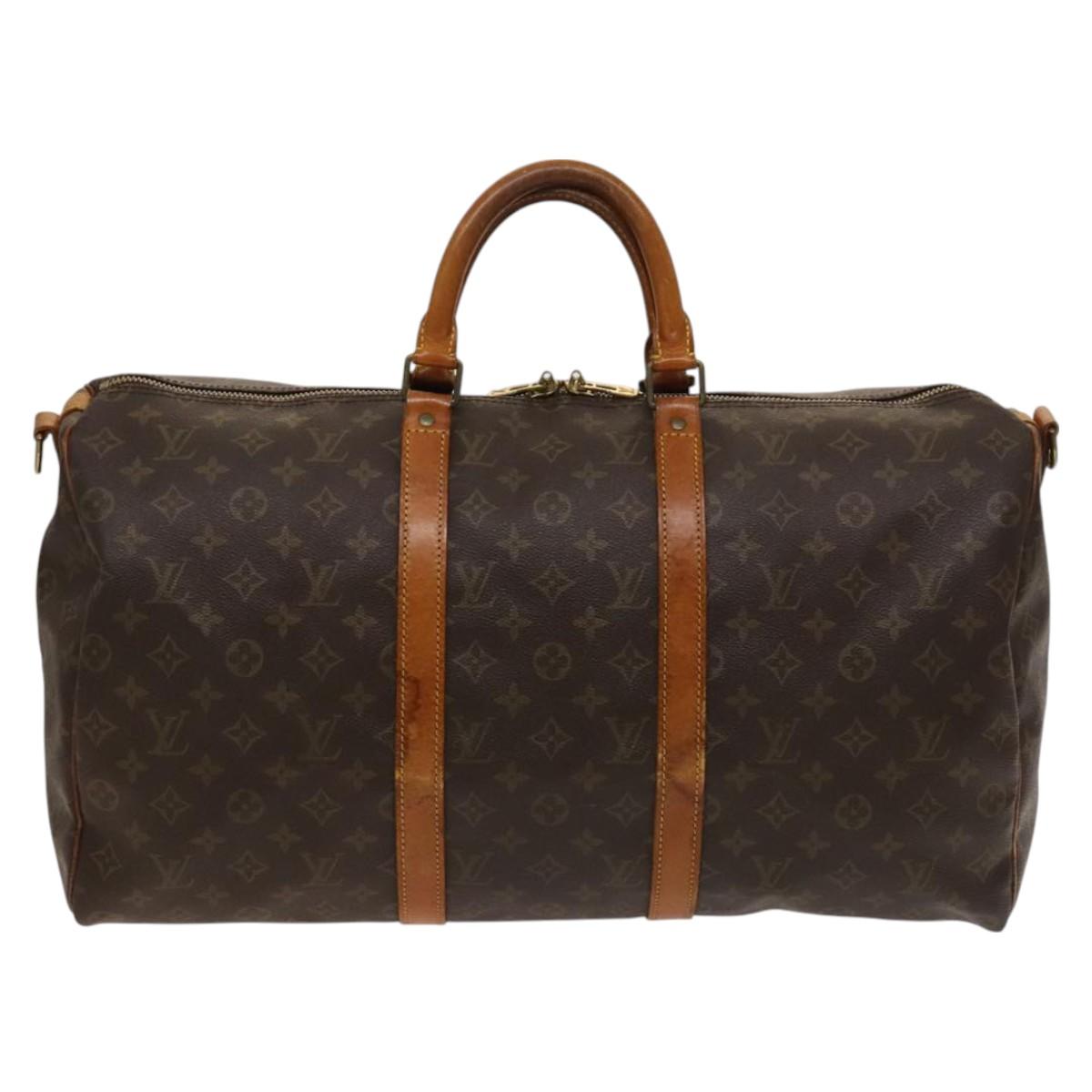 LOUIS VUITTON Monogram Keepall Bandouliere 50 Boston Bag M41416 LV Auth bs26309