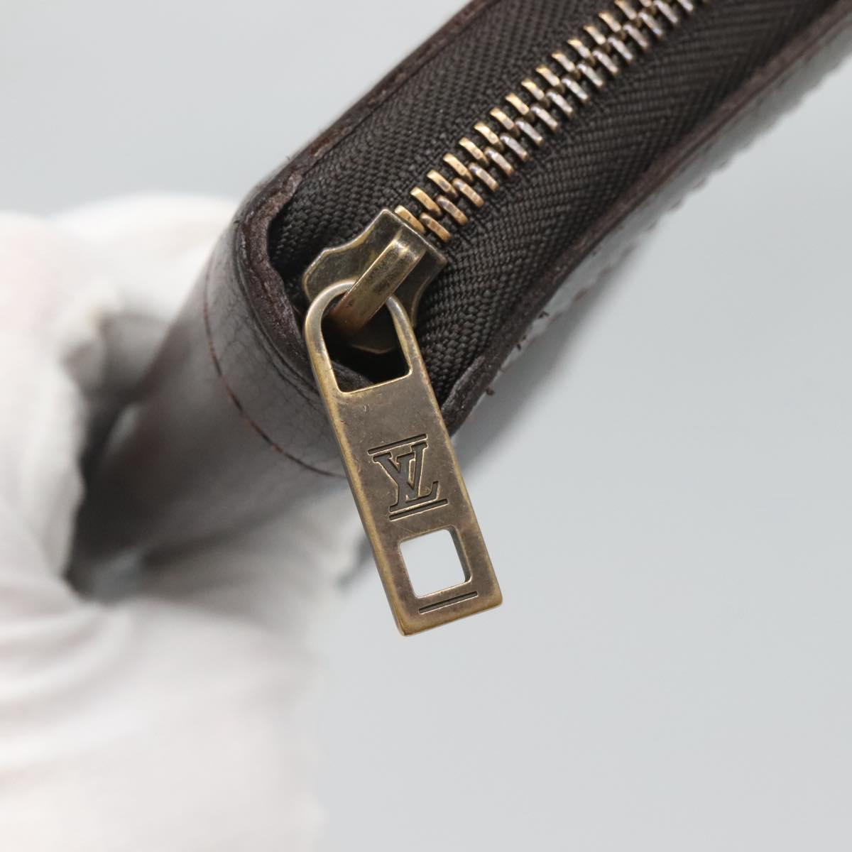 LOUIS VUITTON Utah Zippy Organizer Long Wallet Brown M97025 LV Auth bs26317