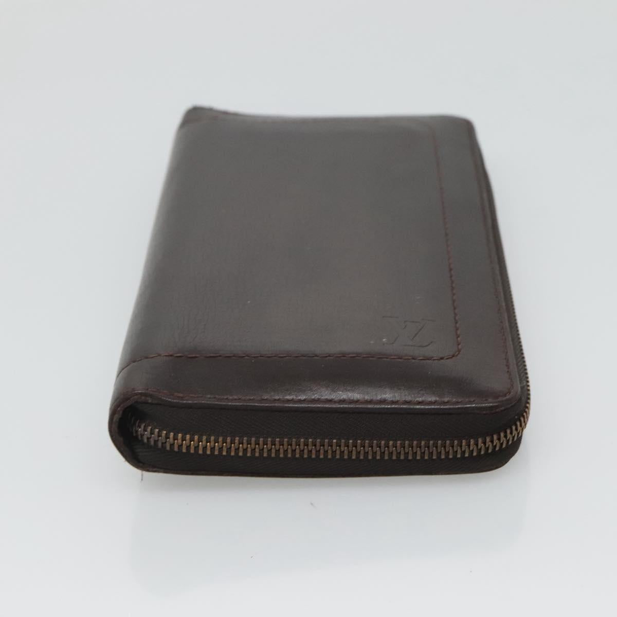 LOUIS VUITTON Utah Zippy Organizer Long Wallet Brown M97025 LV Auth bs26317