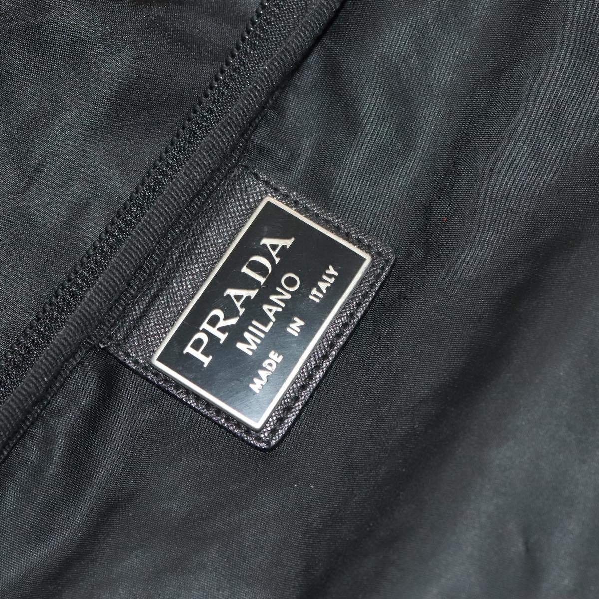 PRADA Garment Cover Nylon Black Silver Auth bs26340
