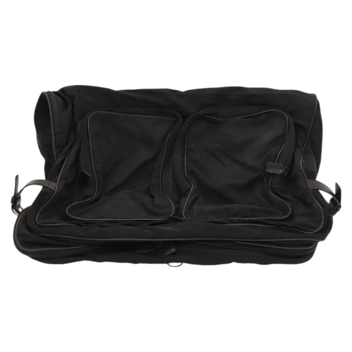 PRADA Garment Cover Nylon Black Silver Auth bs26340
