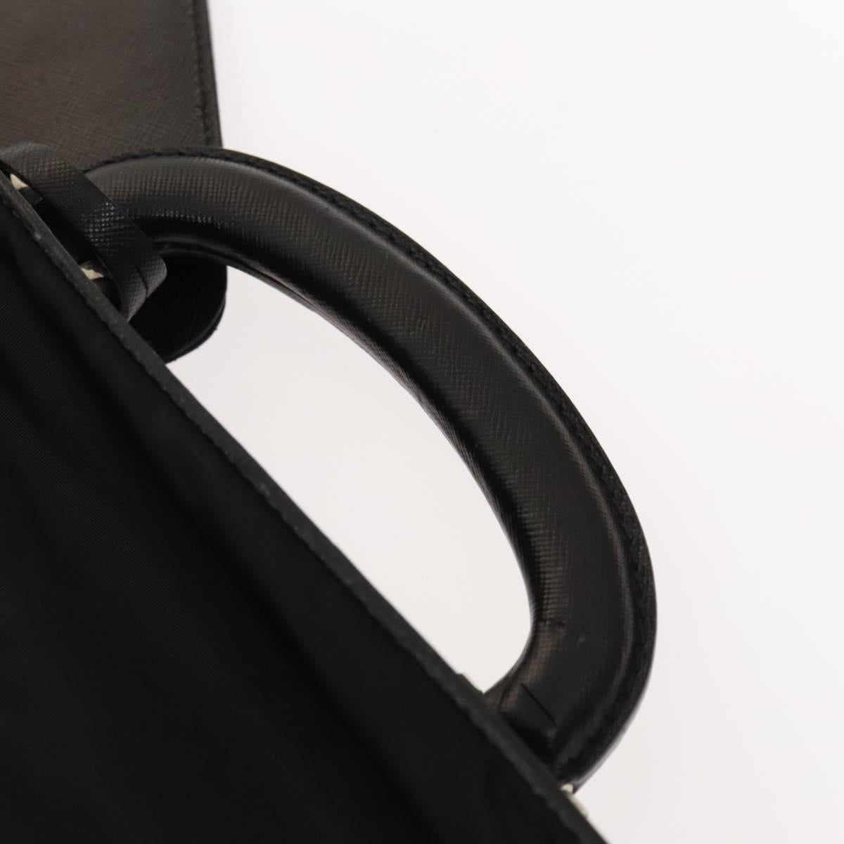 PRADA Garment Cover Nylon Black Silver Auth bs26340