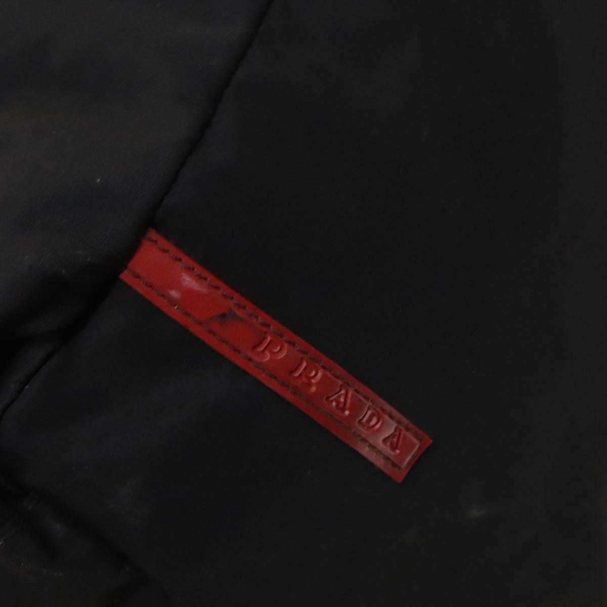 PRADA Sports Boston Bag Nylon Black Silver Auth bs26343