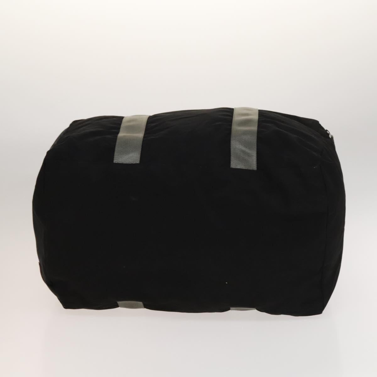 PRADA Sports Boston Bag Nylon Black Silver Auth bs26343