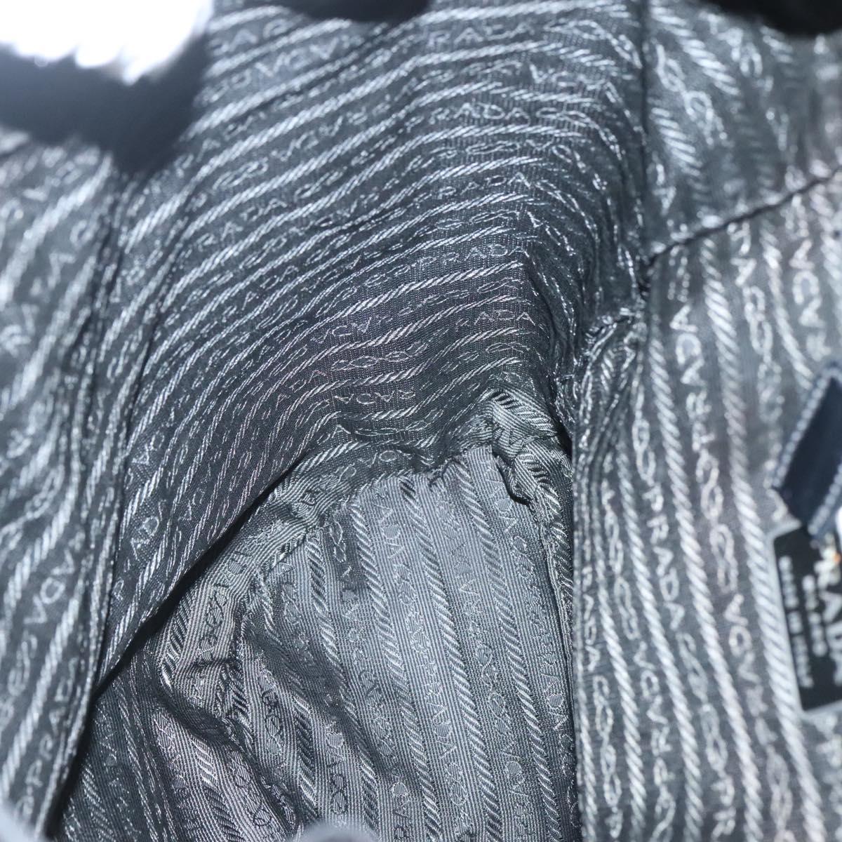 PRADA Backpack Nylon Black Silver Auth bs26345