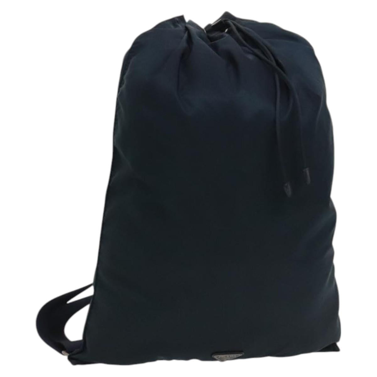 PRADA Backpack Nylon Blue Silver Auth bs26347