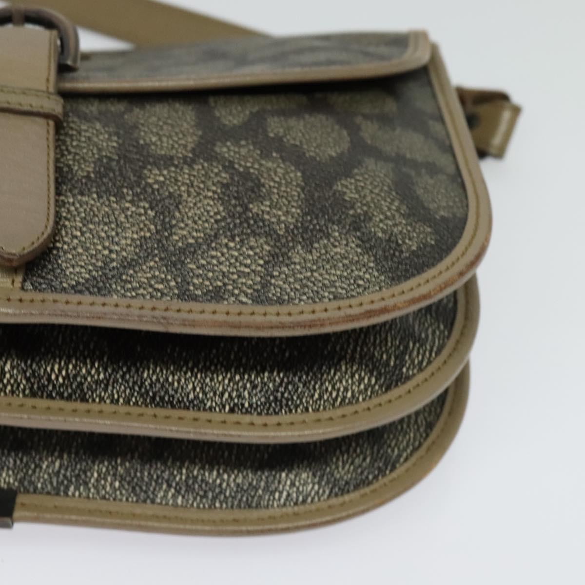 SAINT LAURENT Shoulder Bag PVC Leather Beige Auth bs26374