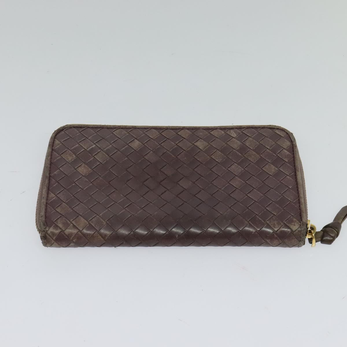 BOTTEGA VENETA INTRECCIATO Wallet Leather 2Set Beige Brown Auth bs26378