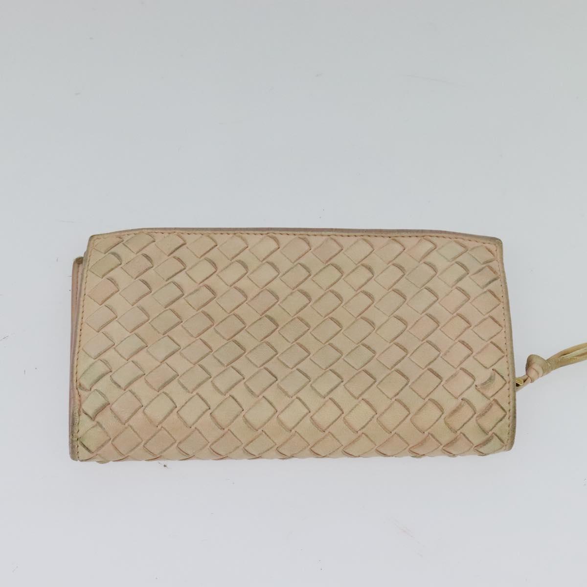 BOTTEGA VENETA INTRECCIATO Wallet Leather 2Set Beige Brown Auth bs26378