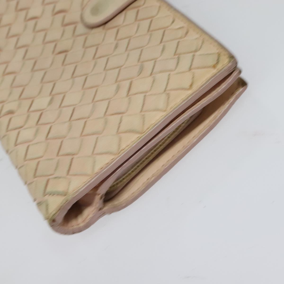 BOTTEGA VENETA INTRECCIATO Wallet Leather 2Set Beige Brown Auth bs26378