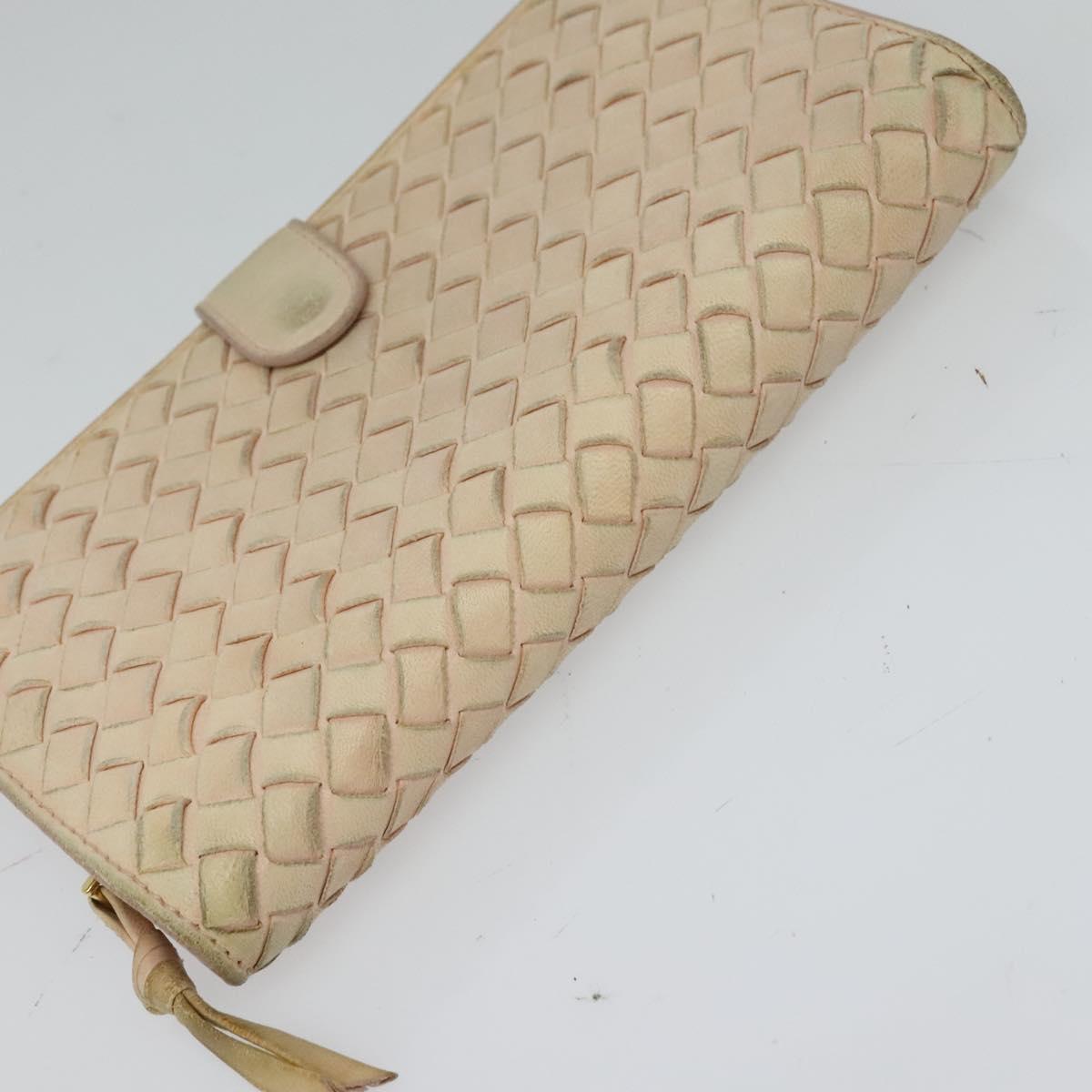 BOTTEGA VENETA INTRECCIATO Wallet Leather 2Set Beige Brown Auth bs26378