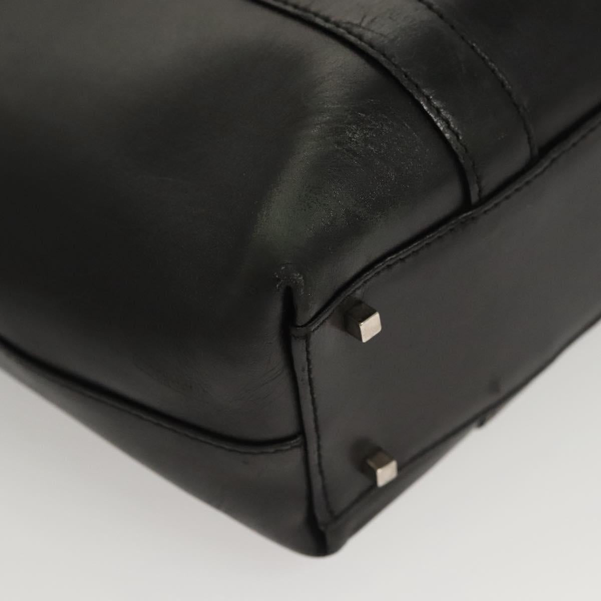 Salvatore Ferragamo Shoulder Bag Leather Black Silver Auth bs26399