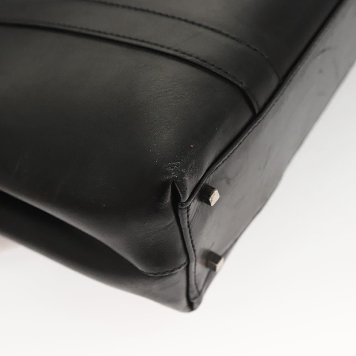 Salvatore Ferragamo Shoulder Bag Leather Black Silver Auth bs26399