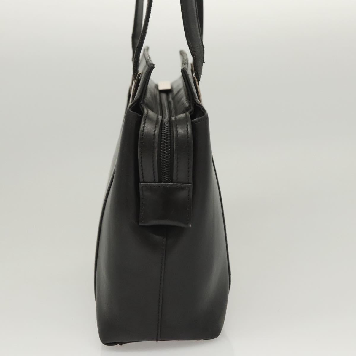 Salvatore Ferragamo Shoulder Bag Leather Black Silver Auth bs26399