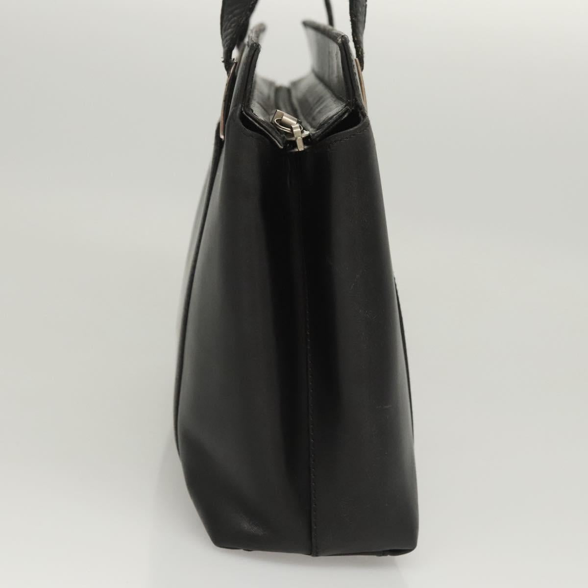 Salvatore Ferragamo Shoulder Bag Leather Black Silver Auth bs26399