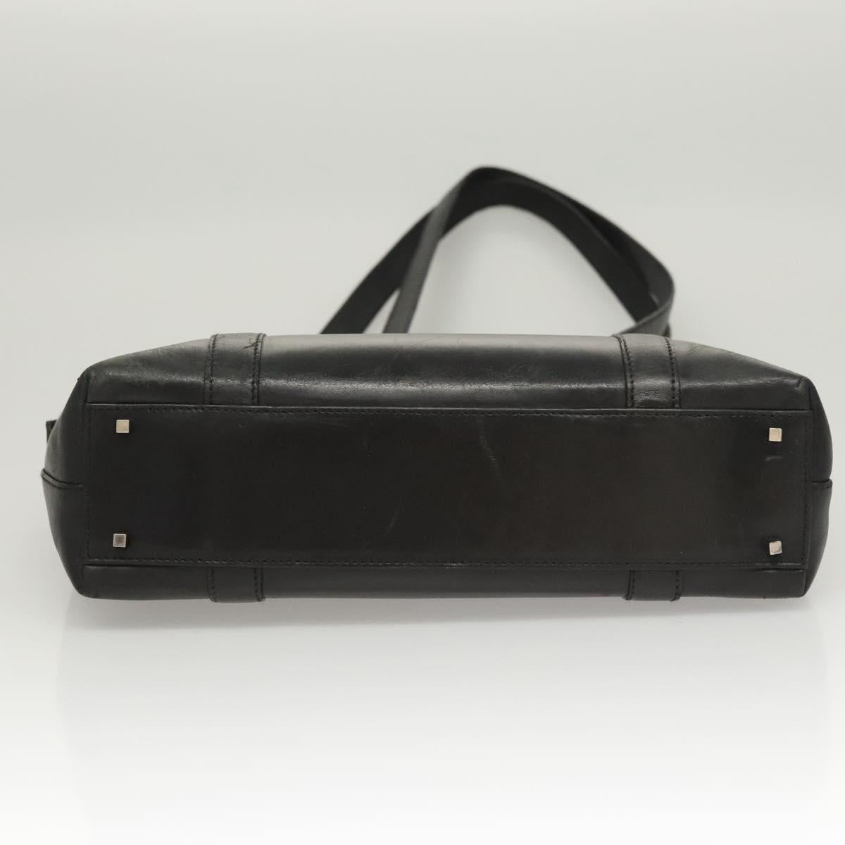 Salvatore Ferragamo Shoulder Bag Leather Black Silver Auth bs26399