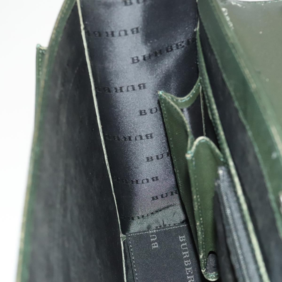 BURBERRY Business Bag Leather Green Auth bs26402