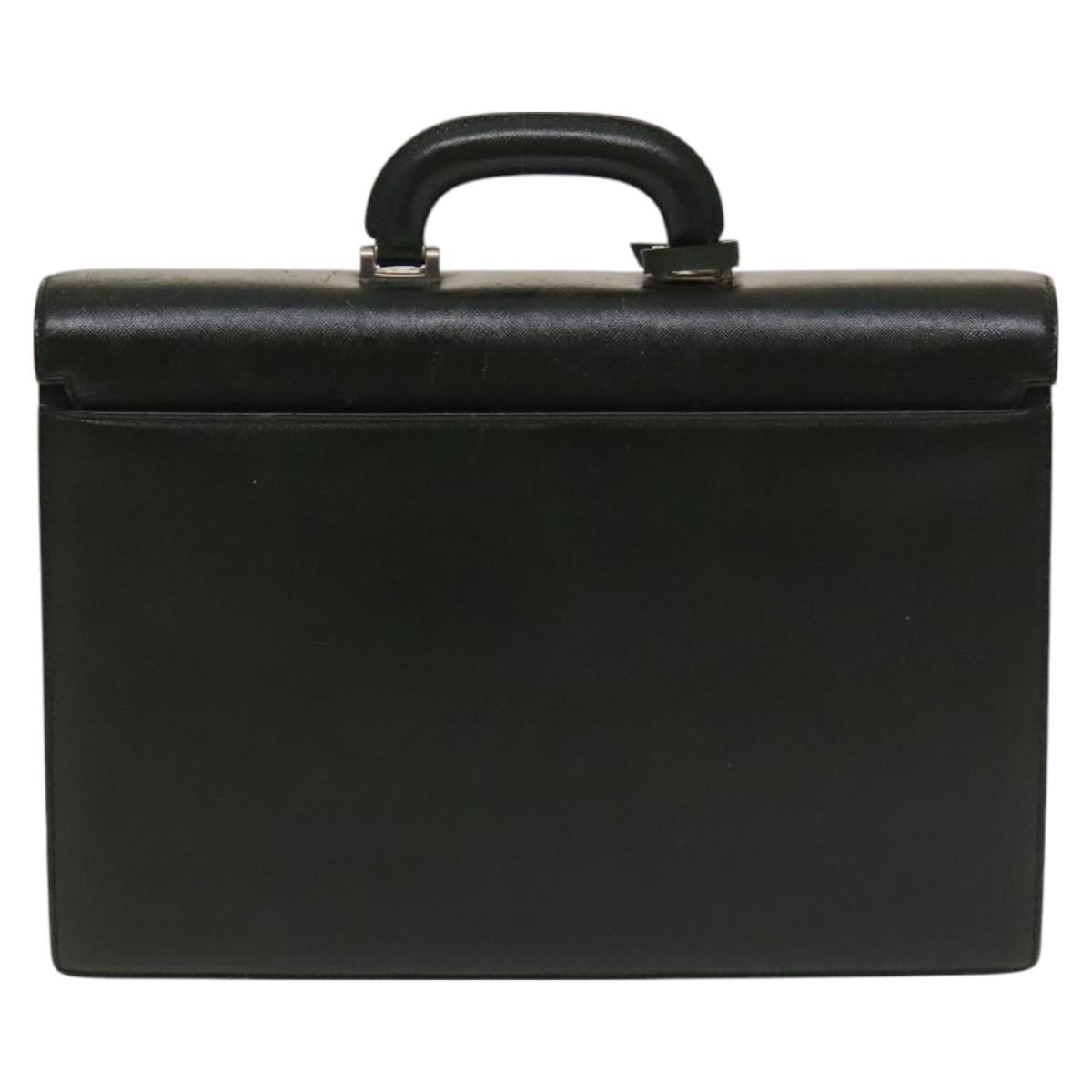 BURBERRY Business Bag Leather Green Auth bs26402