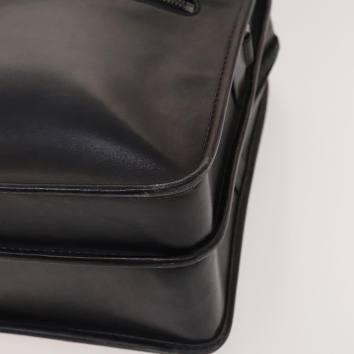 Berluti Business Bag Leather Black Silver Auth bs26412