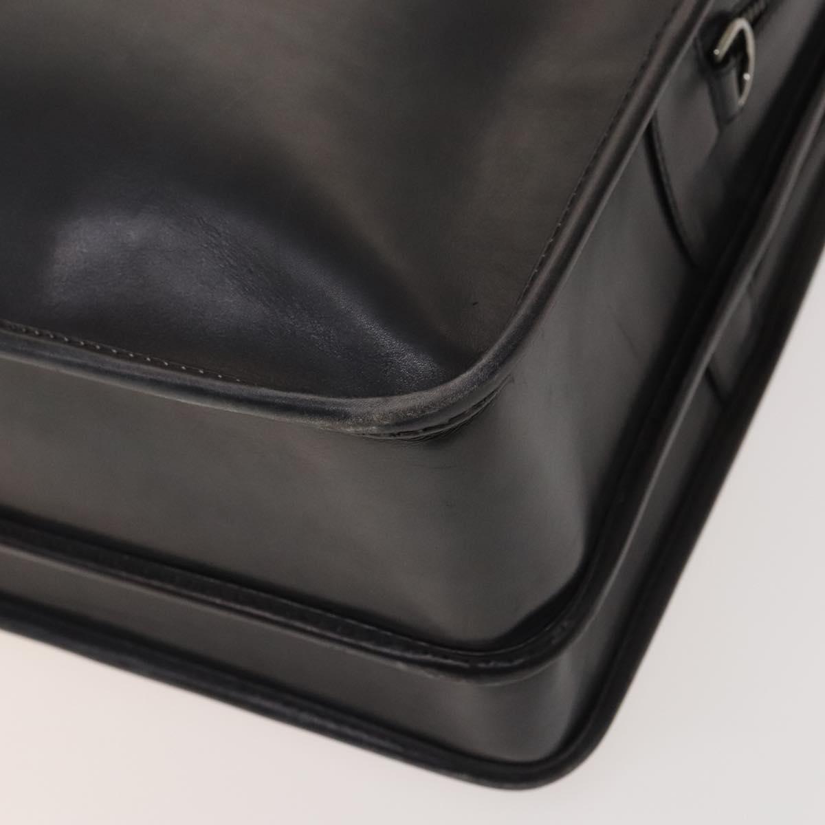 Berluti Business Bag Leather Black Silver Auth bs26412