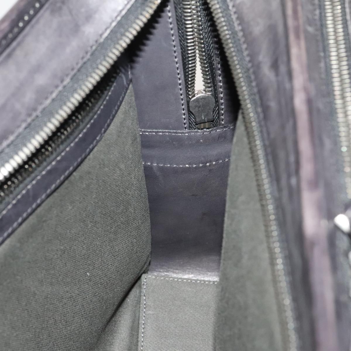 Berluti Business Bag Leather Black Silver Auth bs26412