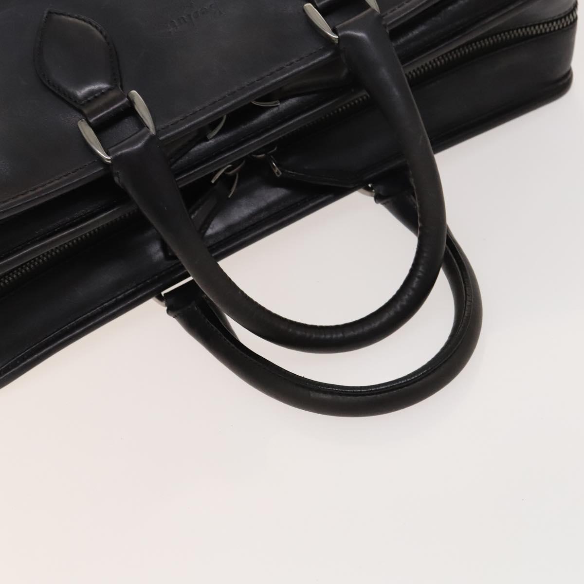 Berluti Business Bag Leather Black Silver Auth bs26412