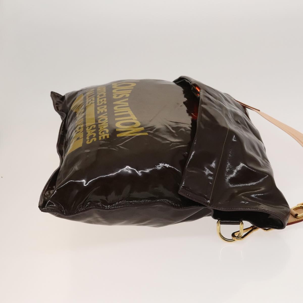 LOUIS VUITTON Spring 2010 Collection Buzas Bag Enamel Brown M93188 Auth bs26423