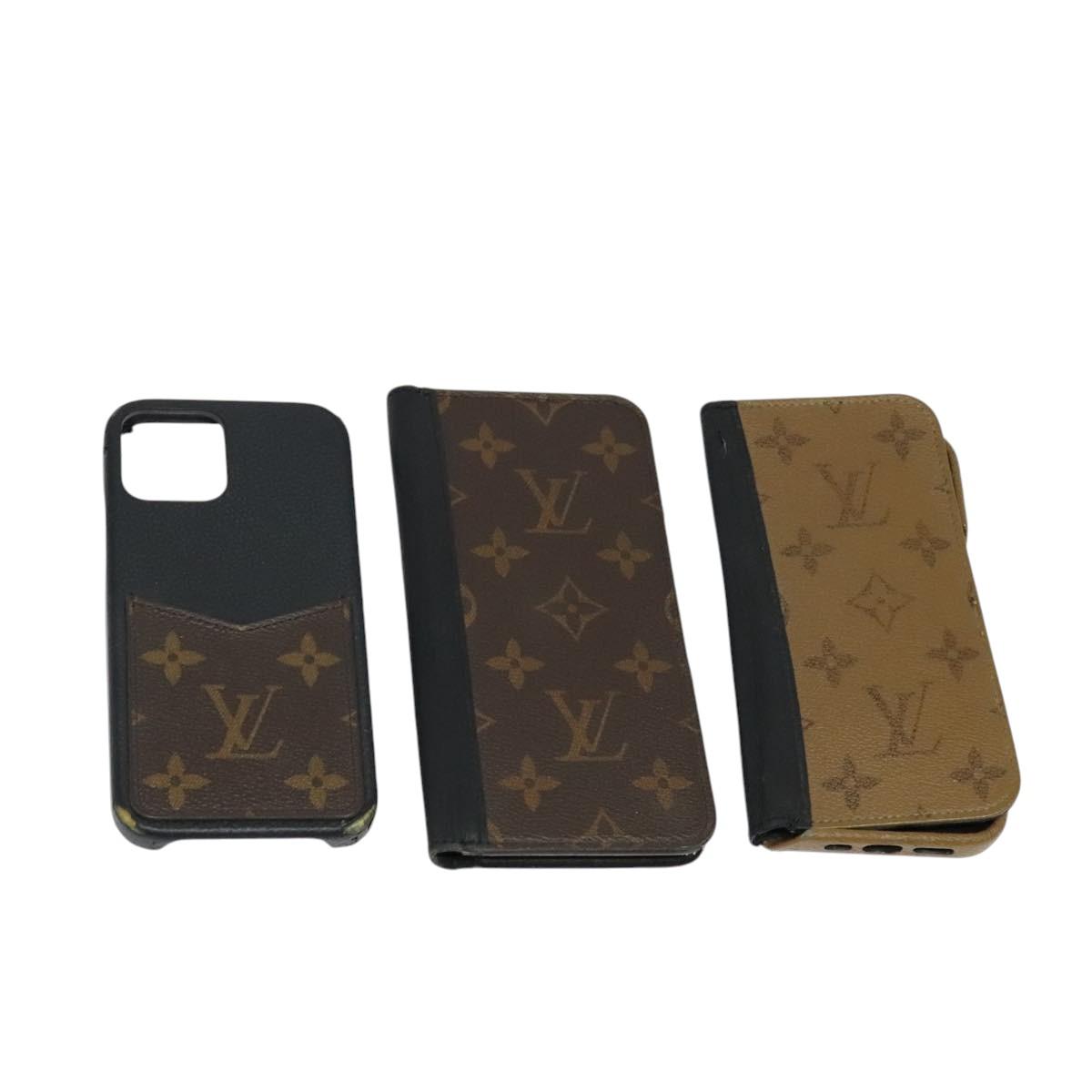 LOUIS VUITTON Monogram Monogram Reverse iPhone Case 3Set LV Auth bs26430
