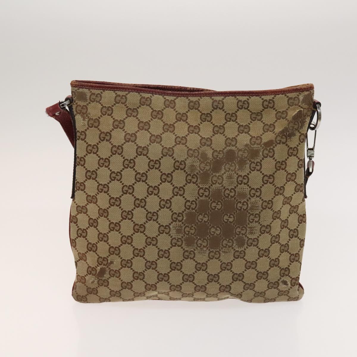 GUCCI GG Canvas GG Supreme Shoulder Bag PVC Canvas 2Set Beige Black Auth bs26435