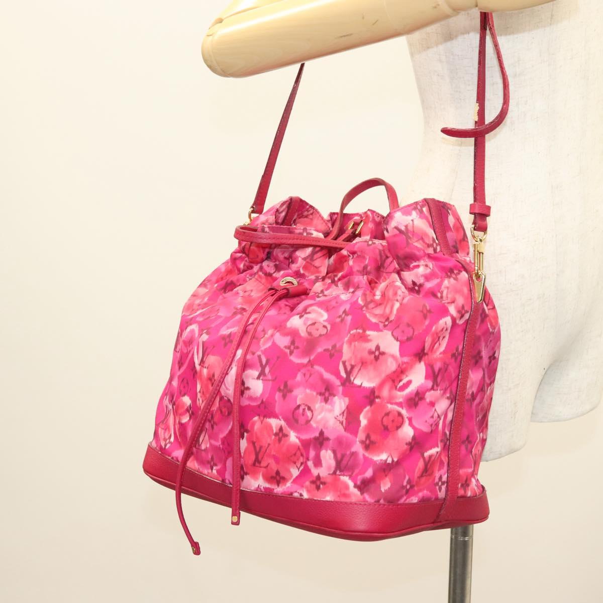 LOUIS VUITTON Ikat Flower Noe full MM Shoulder Bag Nylon Red M94313 Auth bs26475
