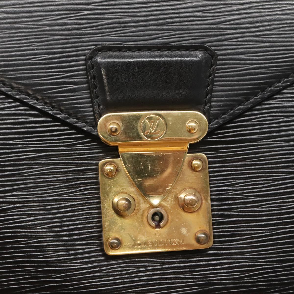 LOUIS VUITTON Epi Porte Documents Bandouliere Black M54462 LV Auth bs26493