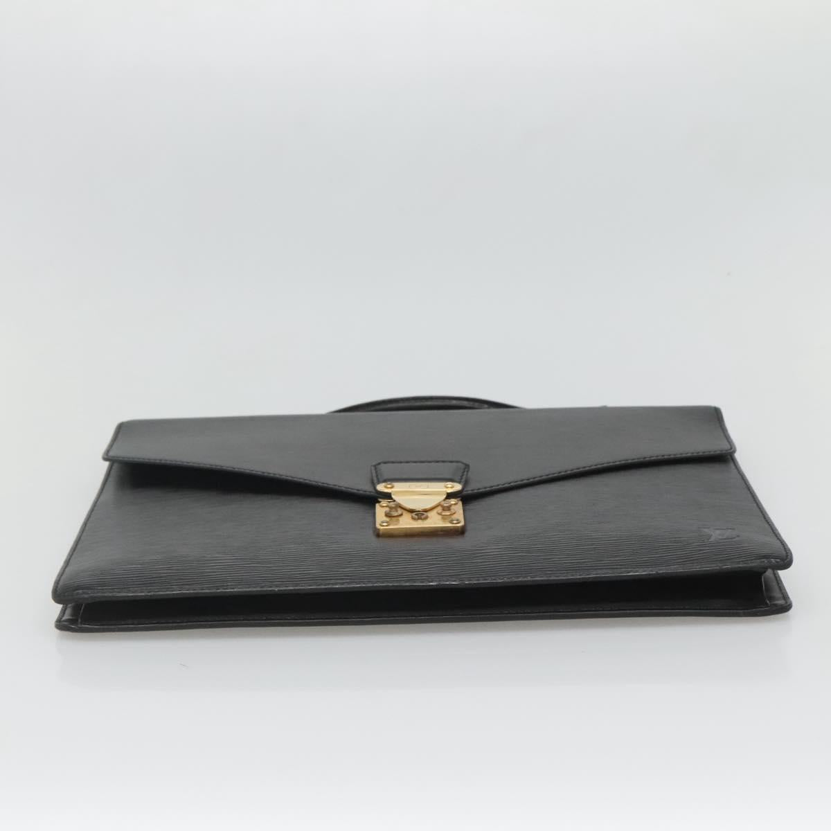 LOUIS VUITTON Epi Porte Documents Bandouliere Black M54462 LV Auth bs26493