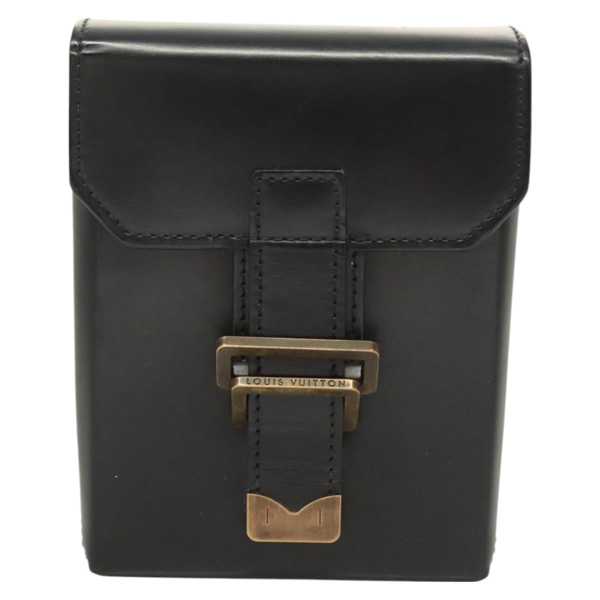 LOUIS VUITTON Pister Shoulder Bag Leather Black M92222 LV Auth bs26496