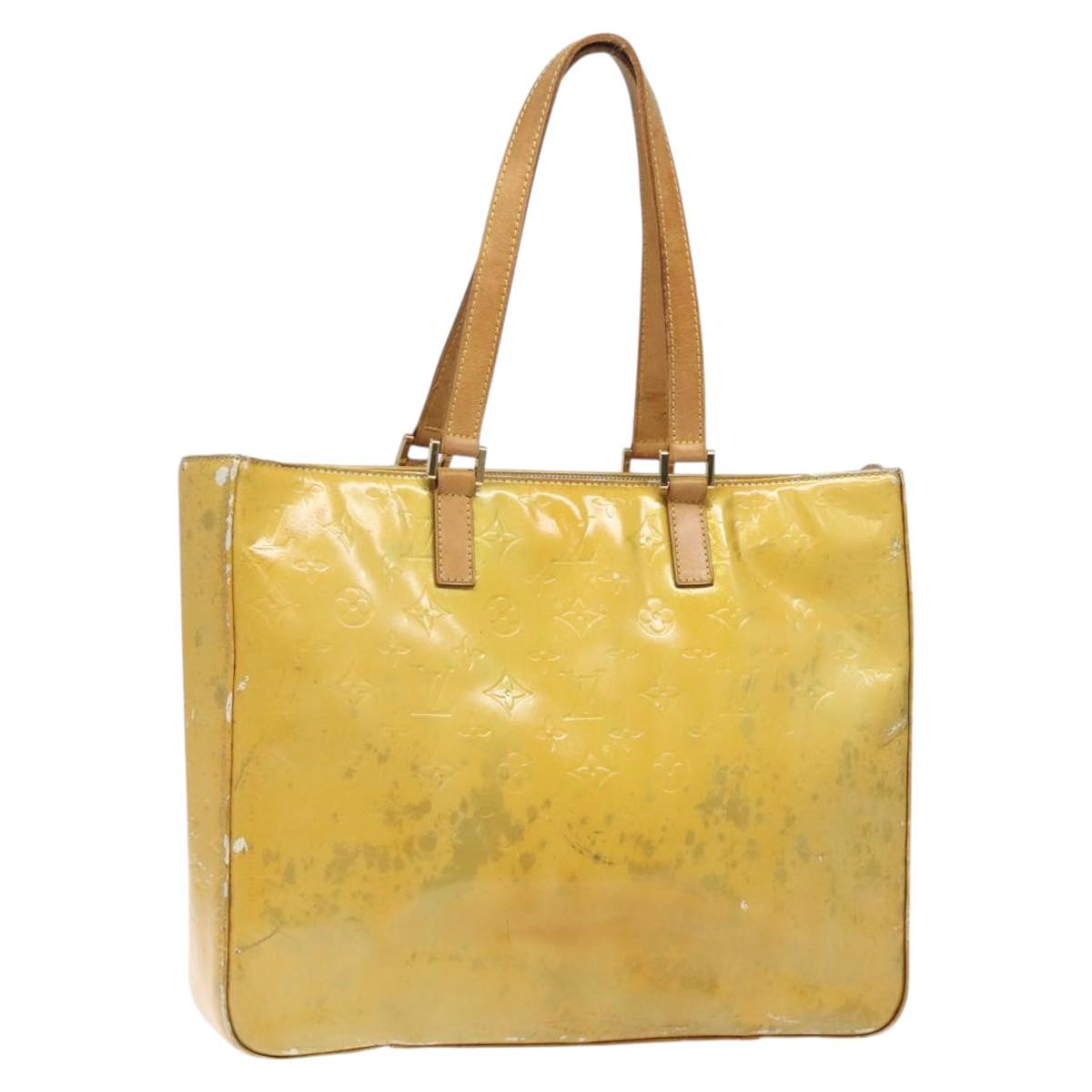 LOUIS VUITTON Monogram Vernis Columbus Tote Bag Gris M91028 LV Auth bs26524