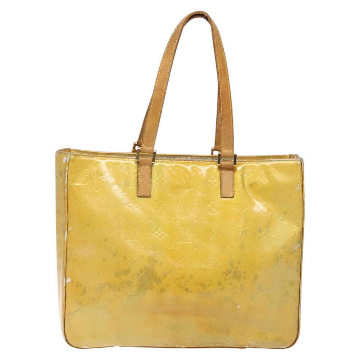 LOUIS VUITTON Monogram Vernis Columbus Tote Bag Gris M91028 LV Auth bs26524