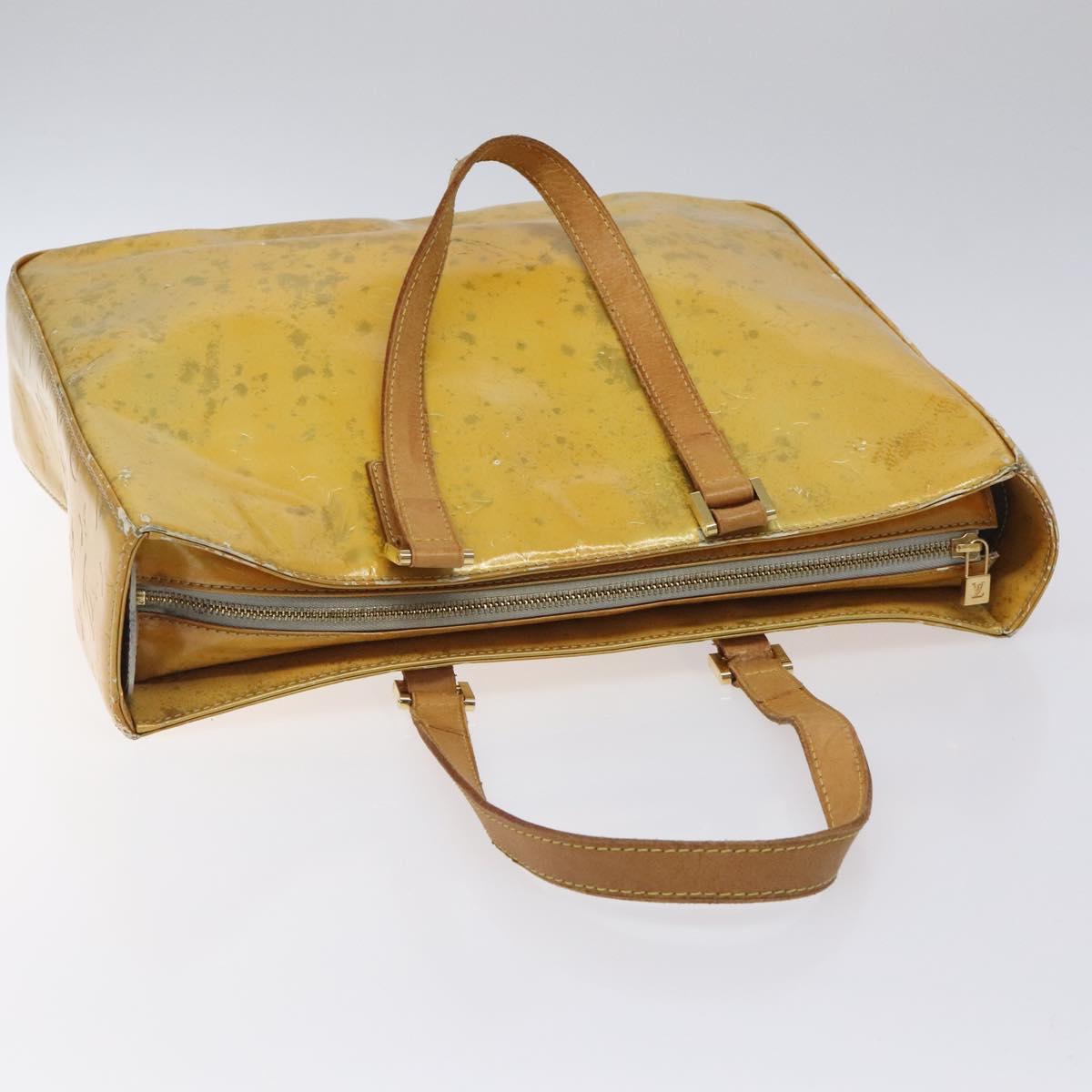 LOUIS VUITTON Monogram Vernis Columbus Tote Bag Gris M91028 LV Auth bs26524