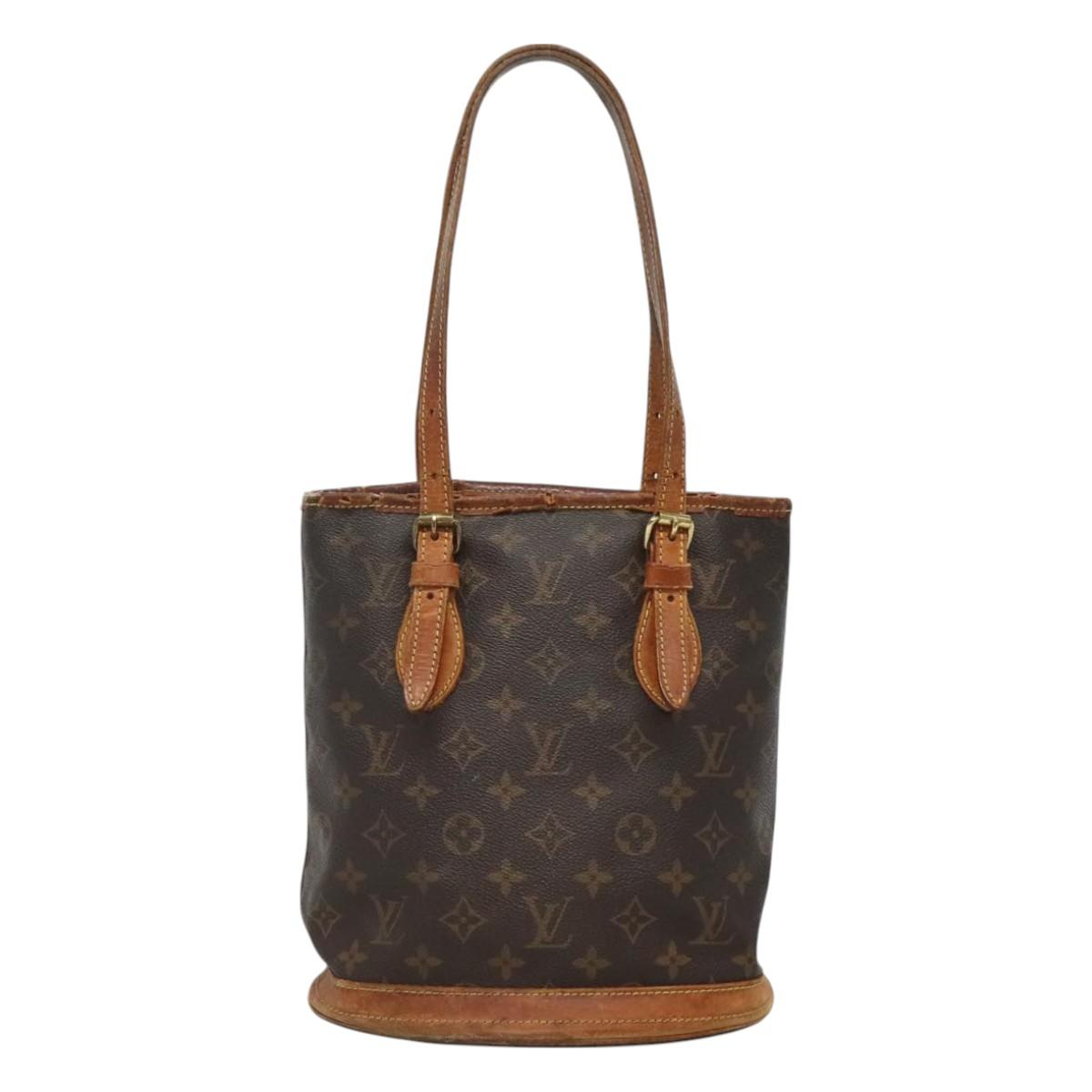LOUIS VUITTON Monogram Bucket PM Shoulder Bag M42238 LV Auth bs26533