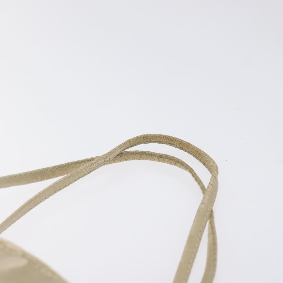 PRADA Tote Bag Satin Beige Auth bs26574
