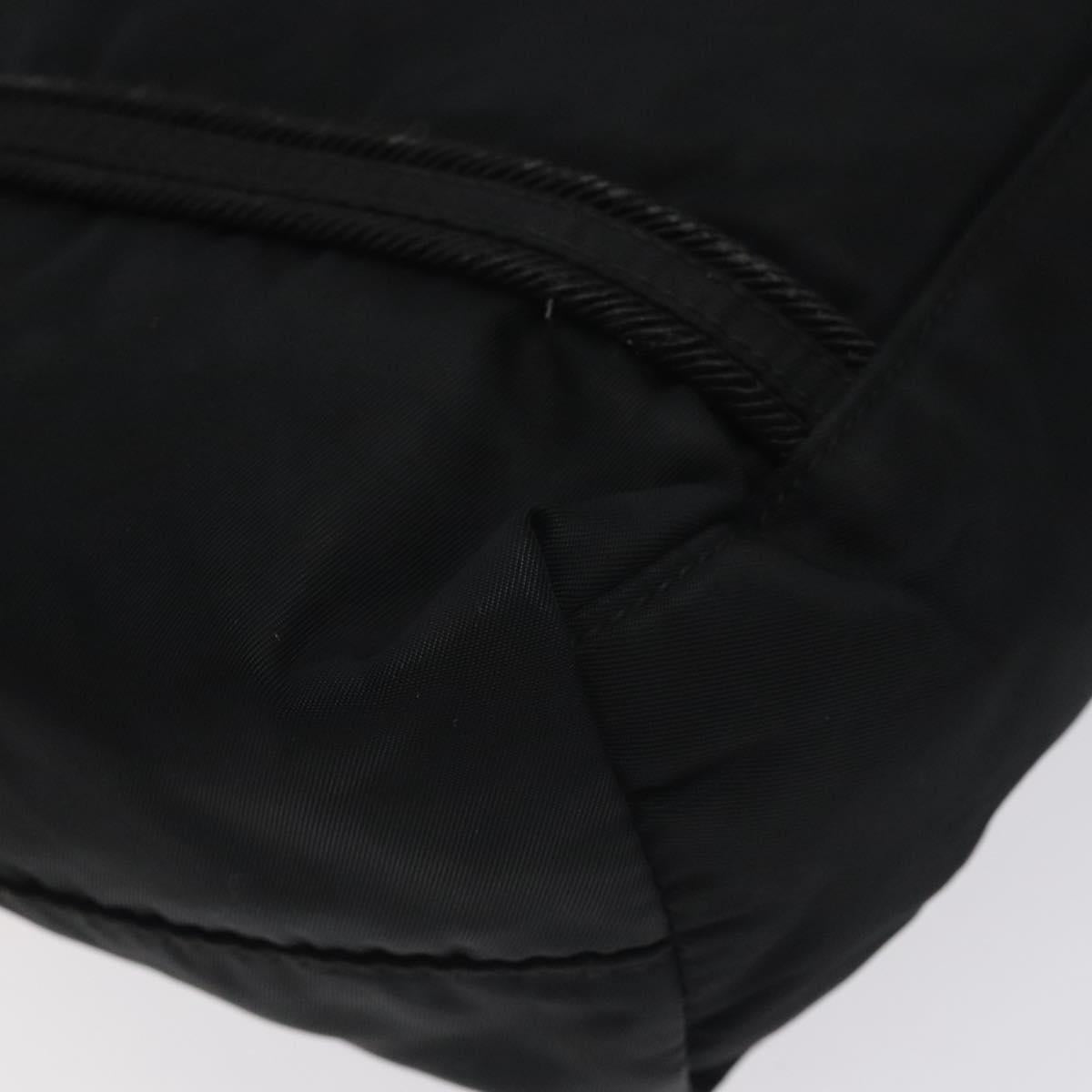 PRADA Mini Tote Bag Nylon Black Silver Auth bs26580