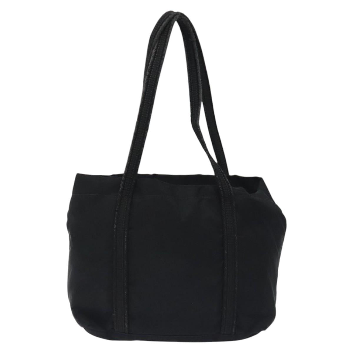 PRADA Mini Tote Bag Nylon Black Silver Auth bs26580