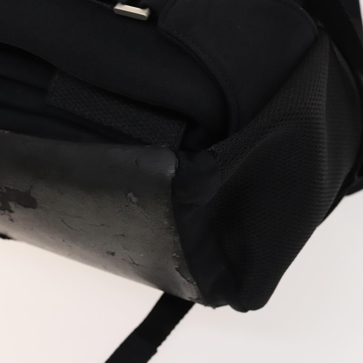 PRADA Sports Backpack Cotton Black Silver Auth bs26584