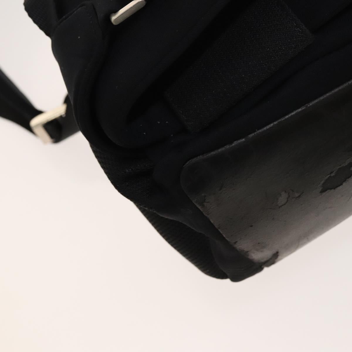 PRADA Sports Backpack Cotton Black Silver Auth bs26584