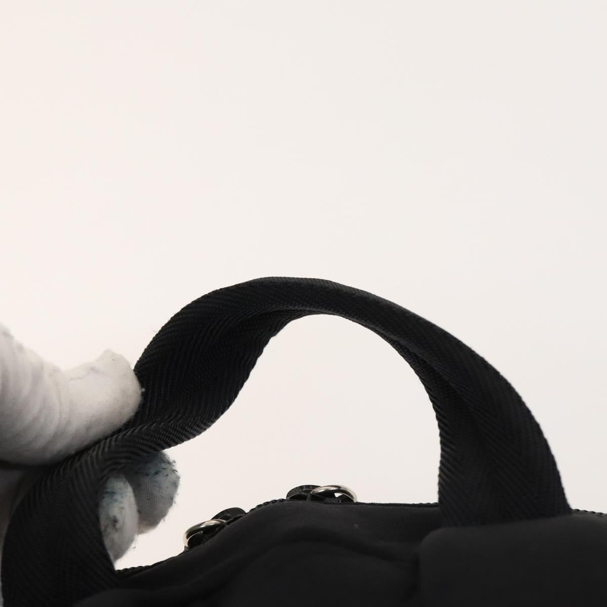 PRADA Sports Backpack Cotton Black Silver Auth bs26584