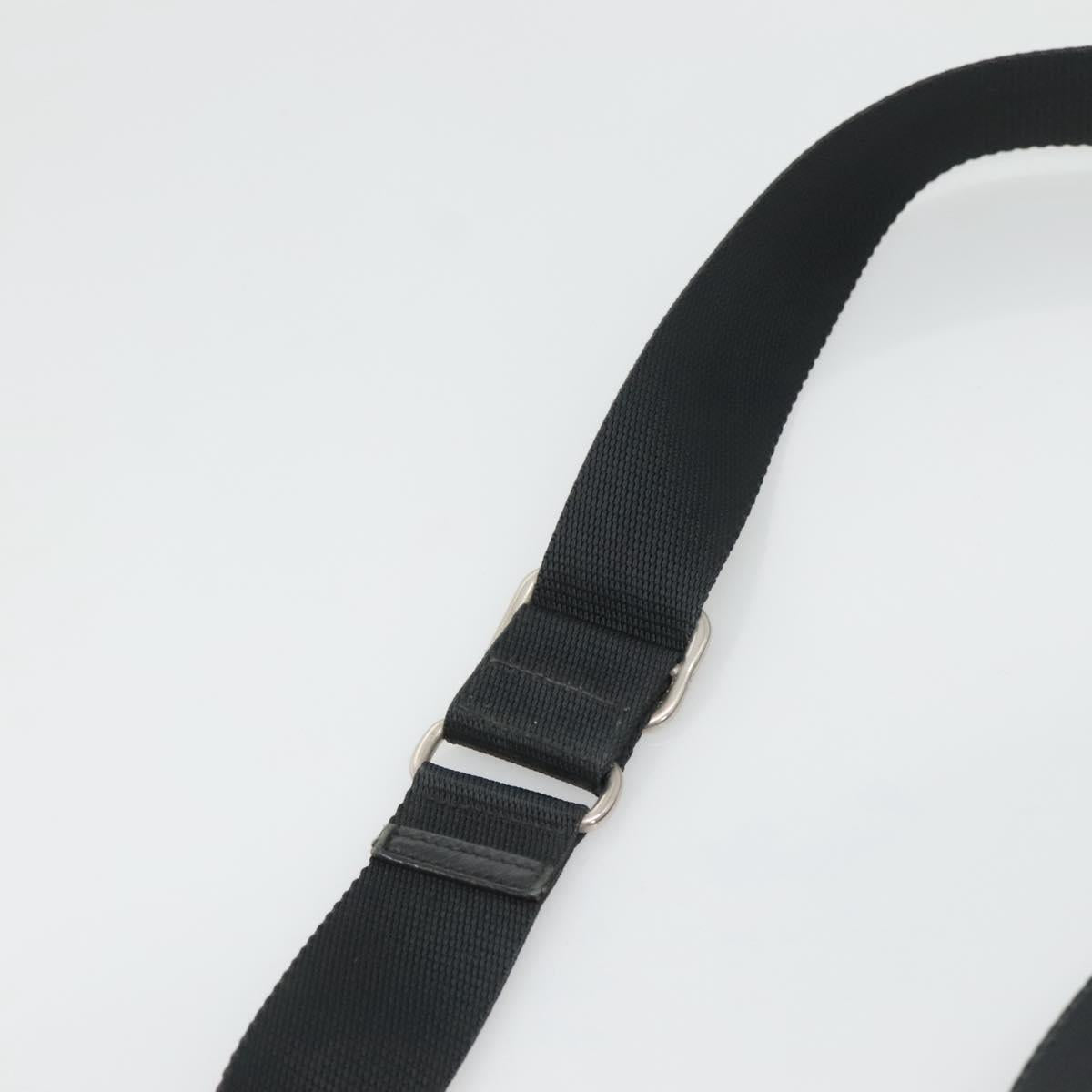 PRADA Shoulder Bag Nylon Black Silver Auth bs26590